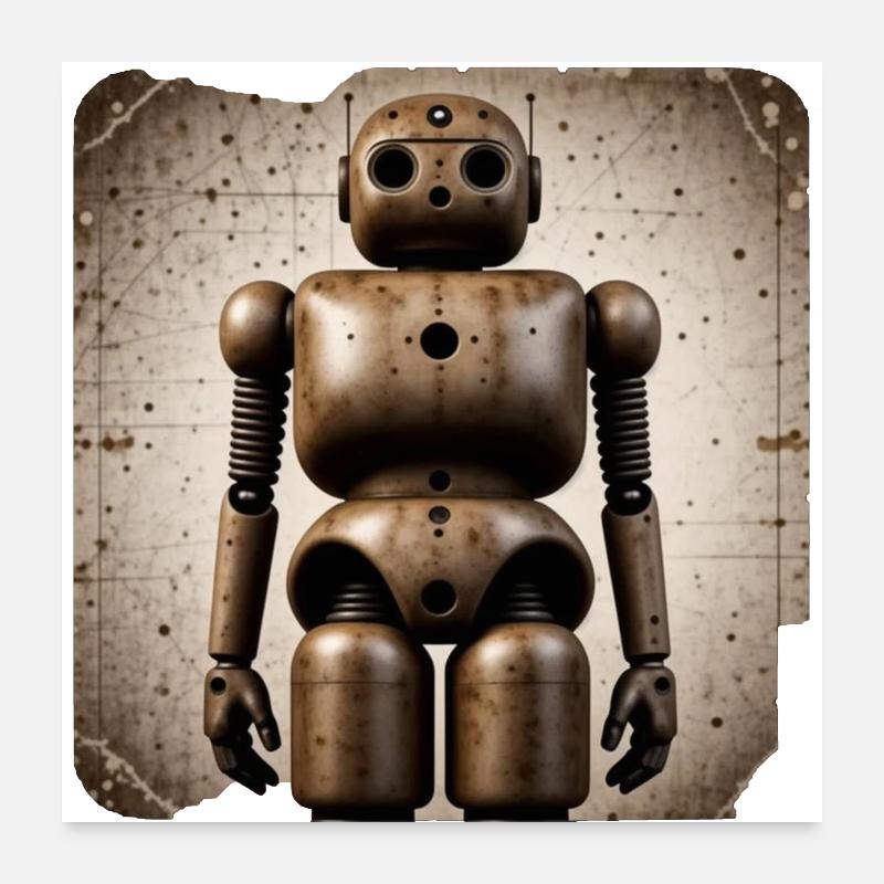 Robot - Poster 60 x 60 cm - blanc