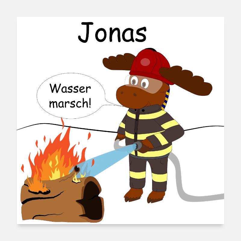 Eric als Feuerwehrmann5 Poster 60x60 cm