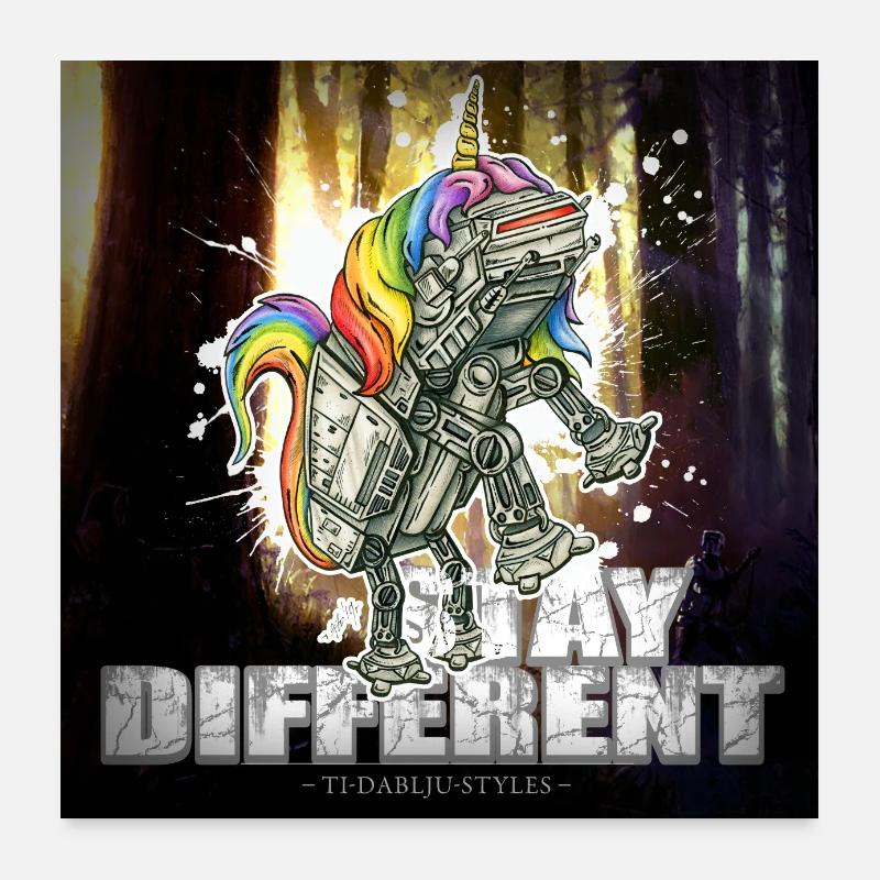 Licorne Impériale - Restez différent Poster 60 x 60 cm