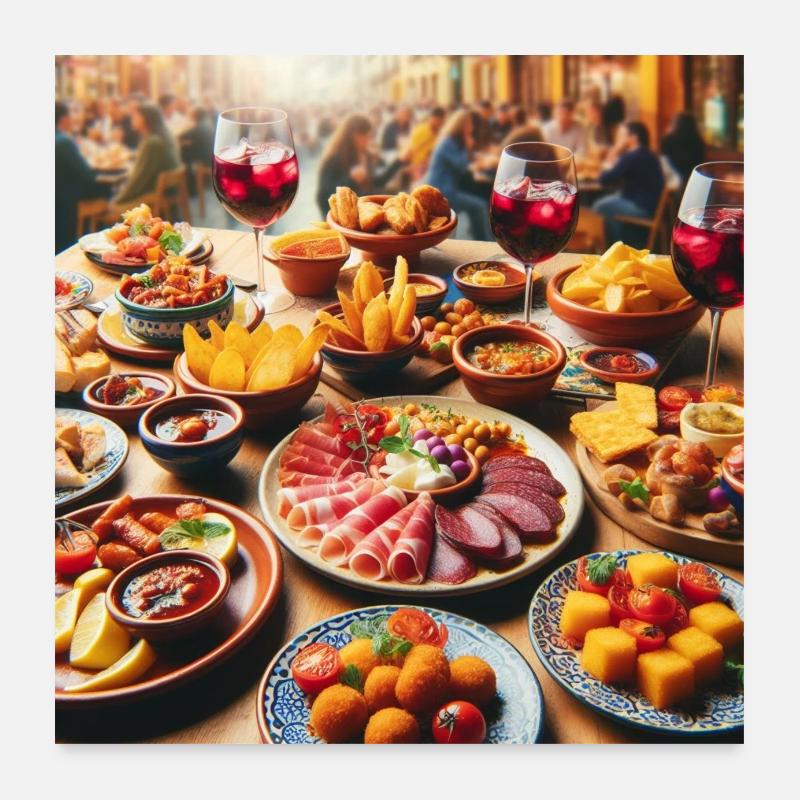 Spanish Tapas Poster 24" x 24" (60x60 cm)