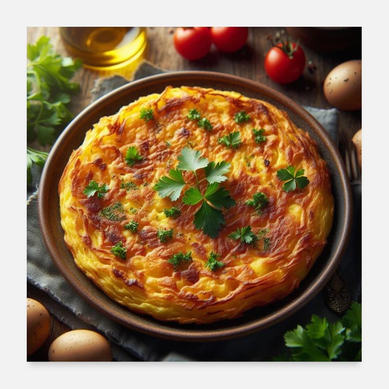 Potato omelette Poster 24" x 24" (60x60 cm)