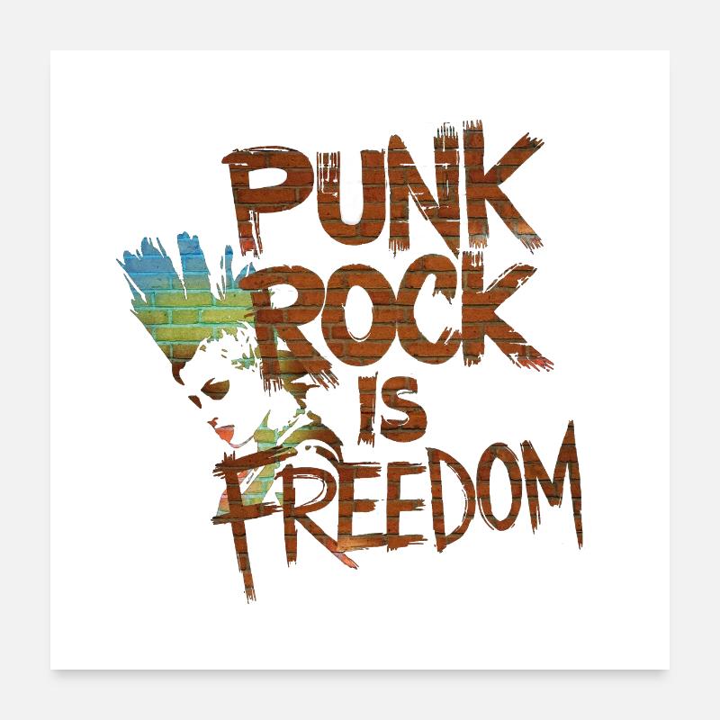 Rebellen-Graffiti - Poster 60x60 cm - Weiß