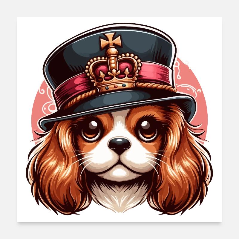 Cavalier King Charles mignon avec un chapeau Poster 60 x 60 cm