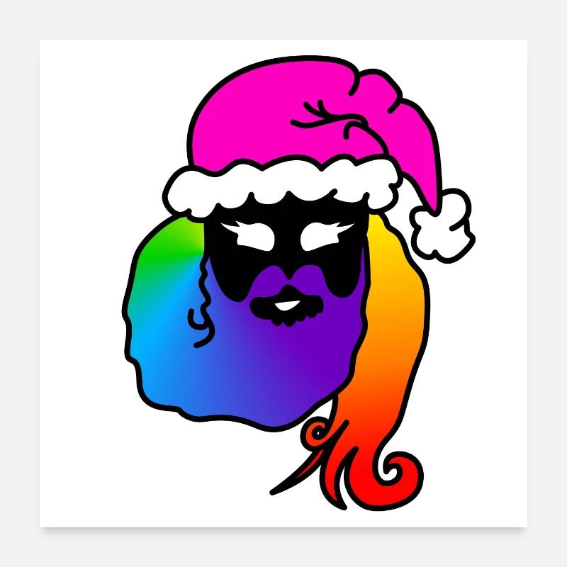SantaMan-Woman Androgynous : Sticky Queer Pride Poster 24" x 24" (60x60 cm)