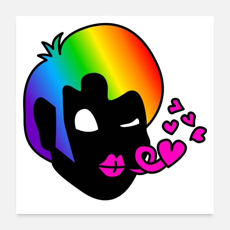 Blas den Kuss : Sticky Queer Pride Poster 60x60 cm