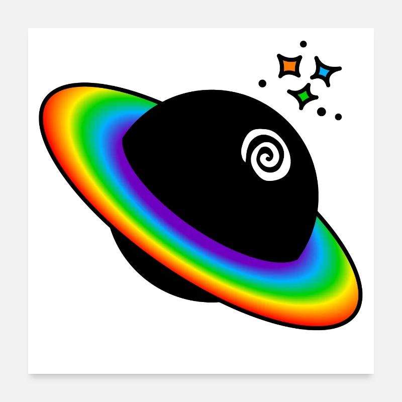 Regenbogen Planet : Sticky Queer Pride Poster 60x60 cm