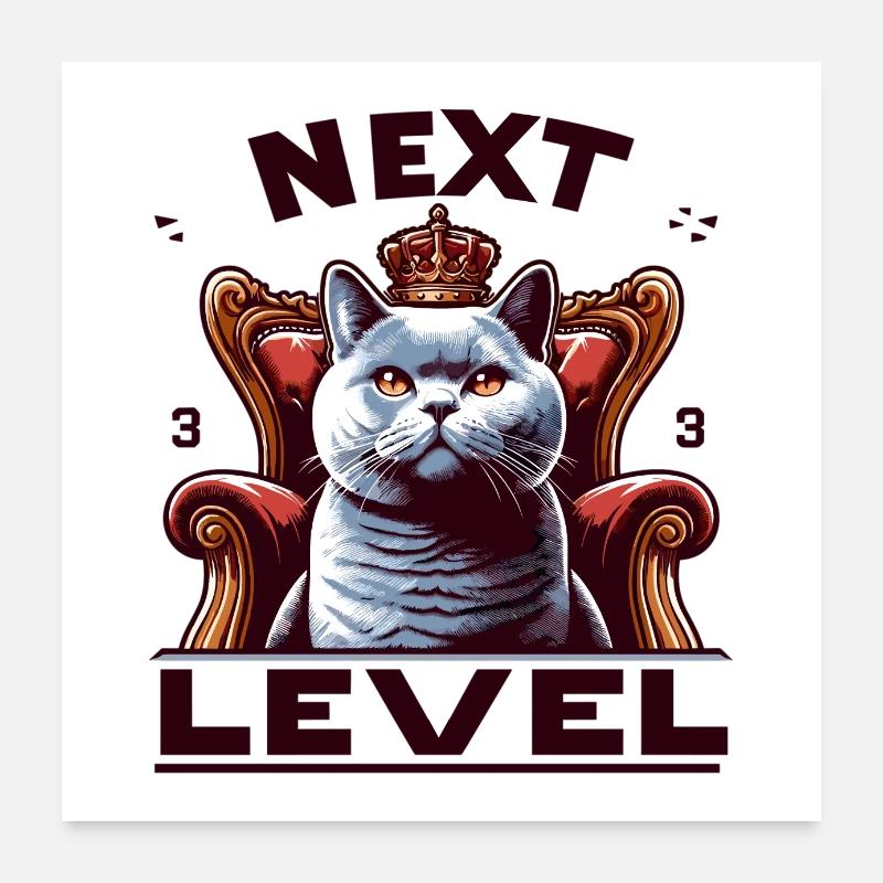 BKH Britisch Kurzhaar Blau Katze Königssessel Poster 60x60 cm