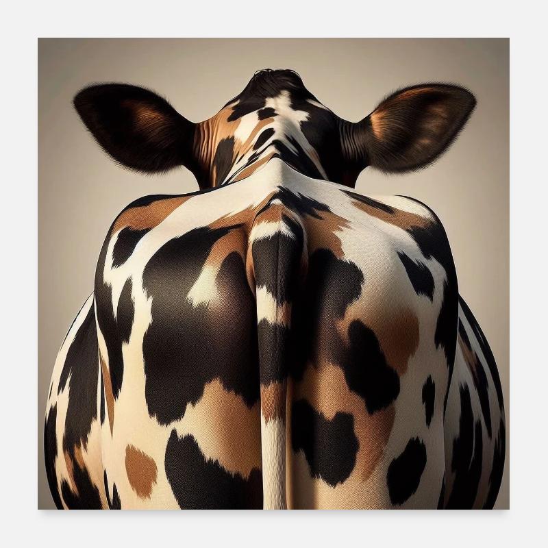 Cow from behind Poster 24" x 24" (60x60 cm)