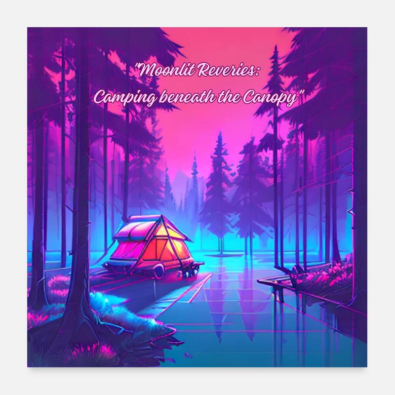 Daydreaming in the moonlight while camping Poster 24" x 24" (60x60 cm)