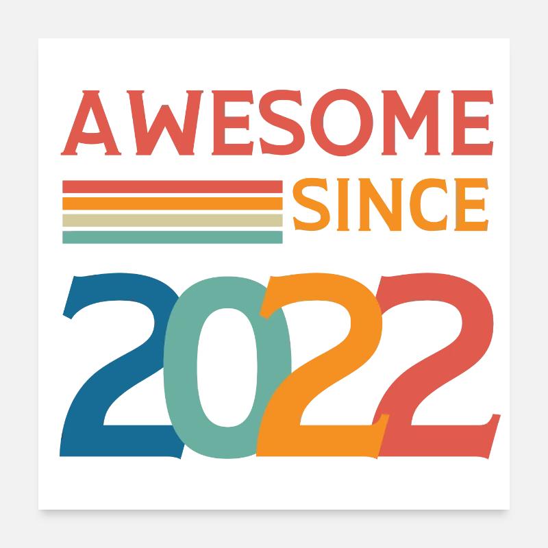Awesome since 2022 Poster 24" x 24" (60x60 cm)