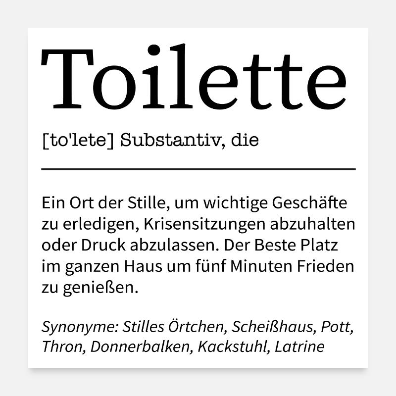Funny Toilet Definition Toilets Gift Poster 24" x 24" (60x60 cm)