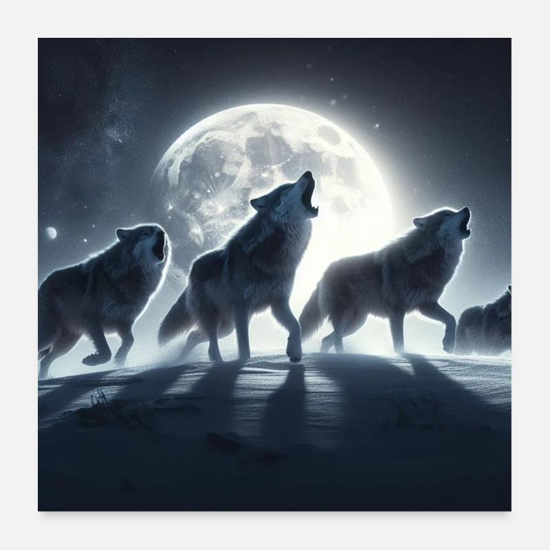 Le hurlement des loups Poster 60 x 60 cm