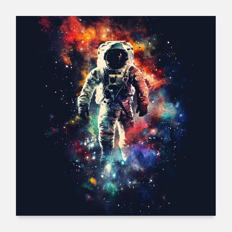 Les astronautes conçoivent l’espace Planètes Espace Poster 60 x 60 cm