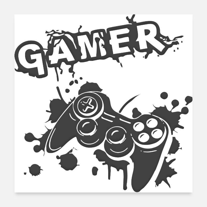 Gamer Game Play Online Computer Gaming Arcade Neon Poster 60x60 cm