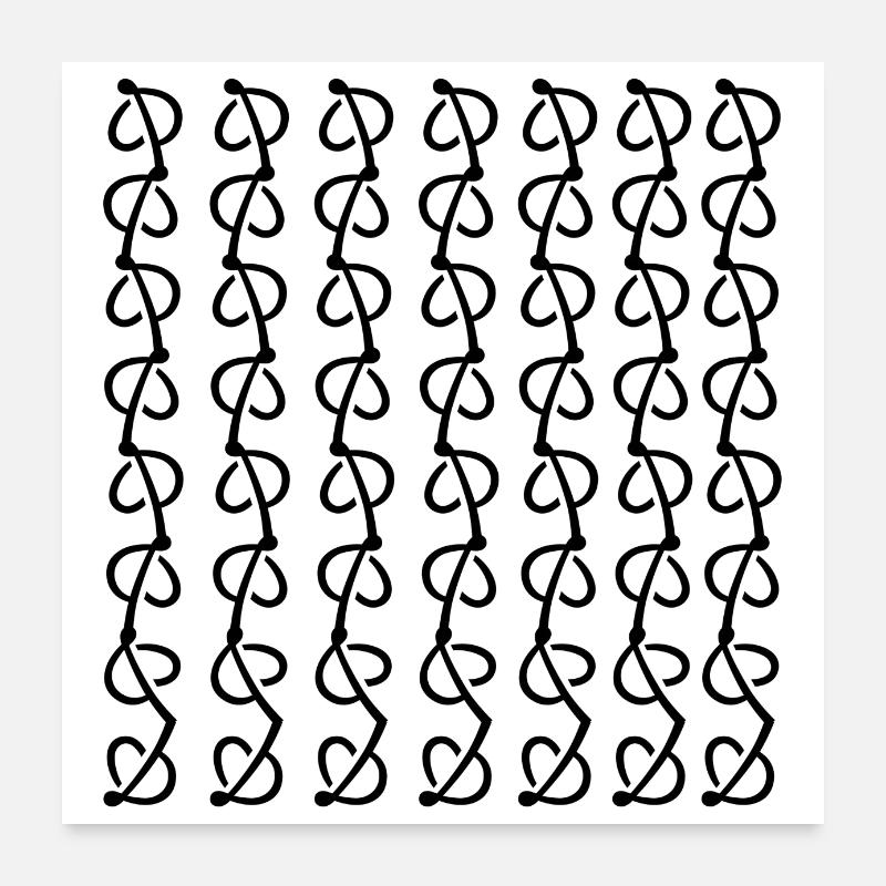 Conception unique des feuilles - Poster 60 x 60 cm - blanc