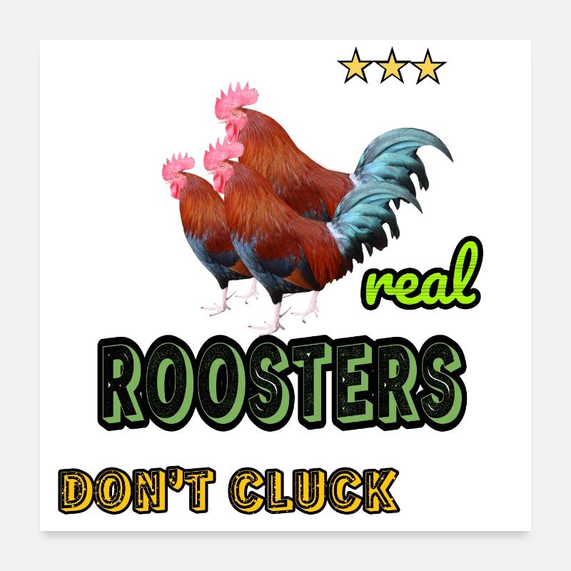 Real roosters - Poster 24" x 24" (60x60 cm) - white