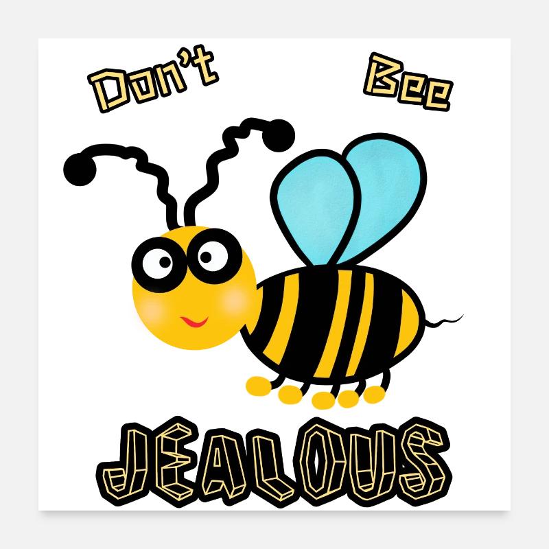 Funny bee - Poster 24" x 24" (60x60 cm) - white