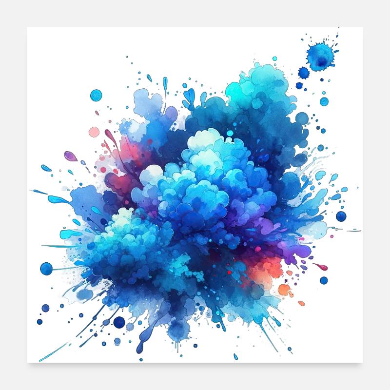 splash drop liquid abstract background water wave Poster 24" x 24" (60x60 cm)