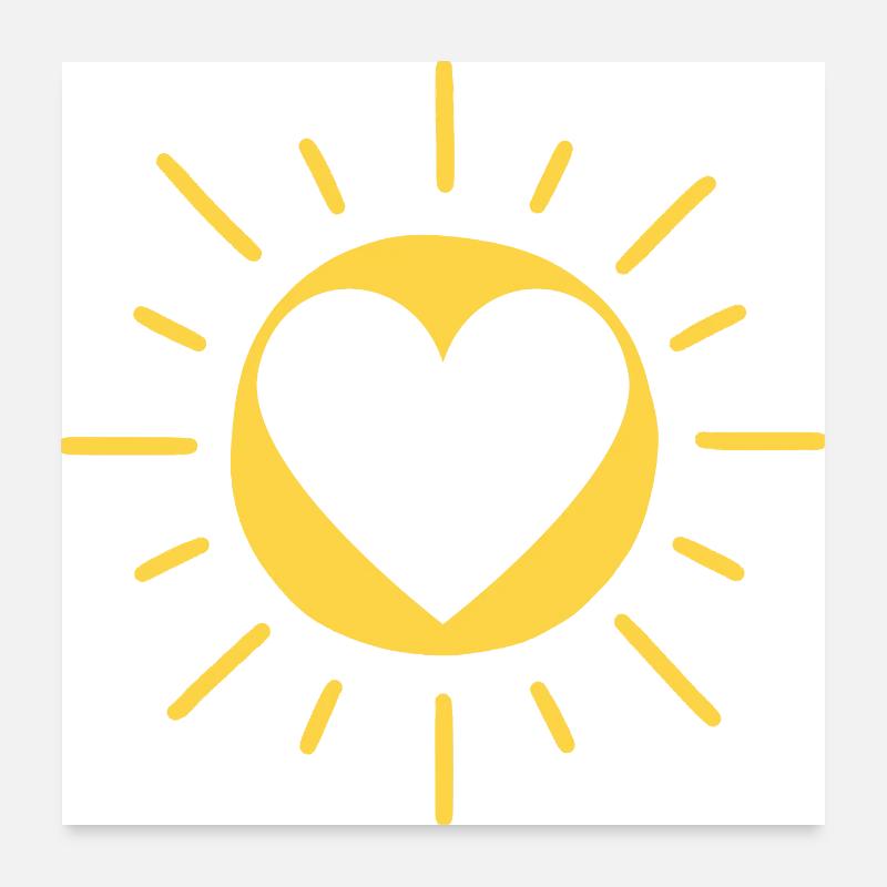 Verliebte Sonne Poster 60x60 cm