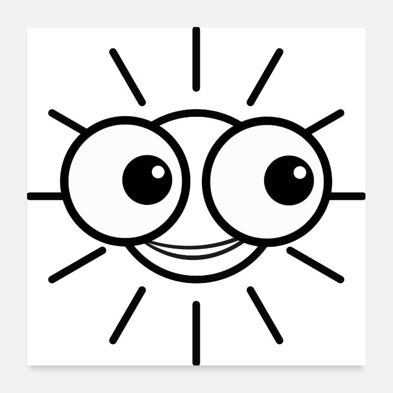 Sun with big eyes makes a smile Poster 24" x 24" (60x60 cm)