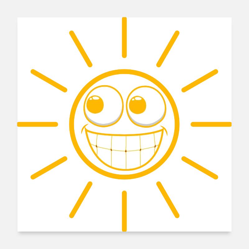 Sonne schaut zur Seite und freut sich Poster 60x60 cm