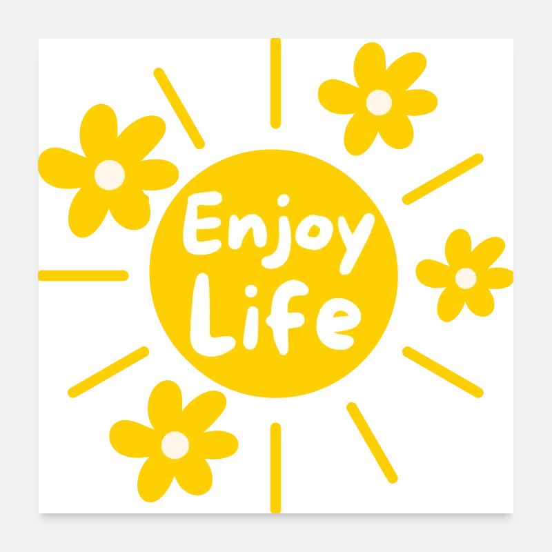 Profite de la vie - Poster 60 x 60 cm - blanc