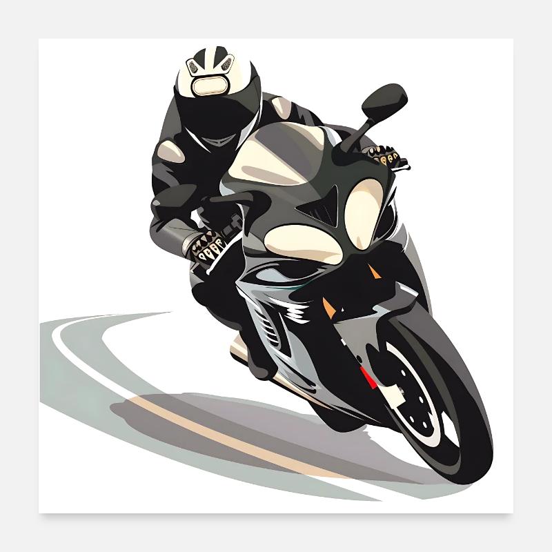 Motorradfahren als Lebenselixier Poster 60x60 cm