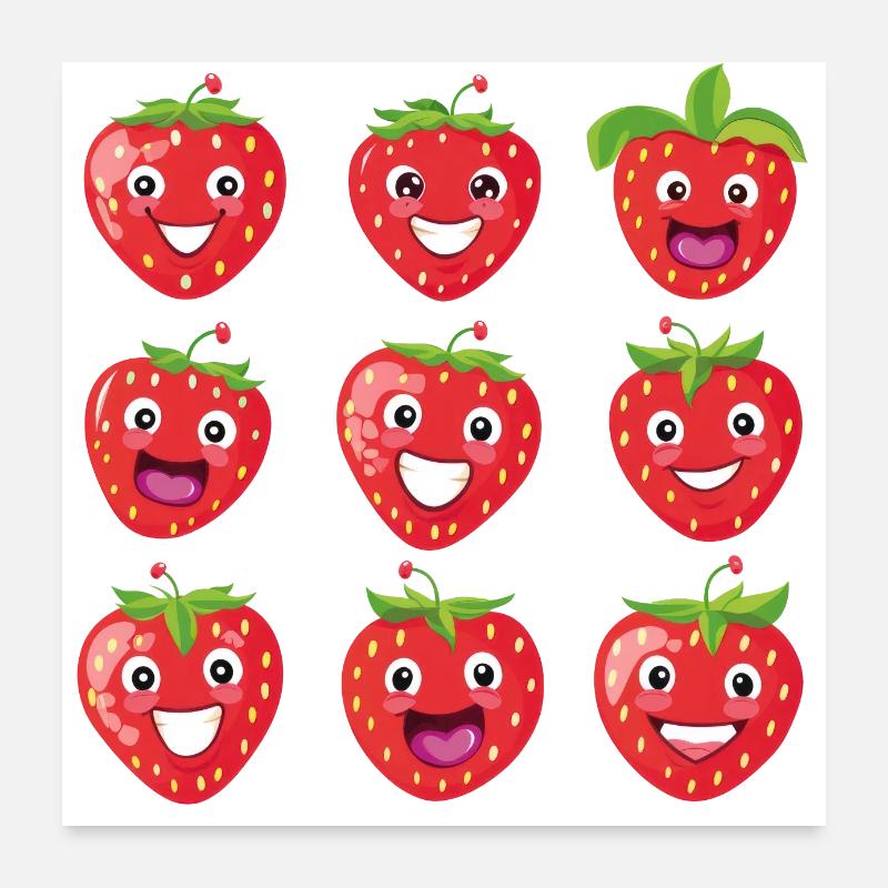 Strawberry, Summer, Fruit Poster 24" x 24" (60x60 cm)