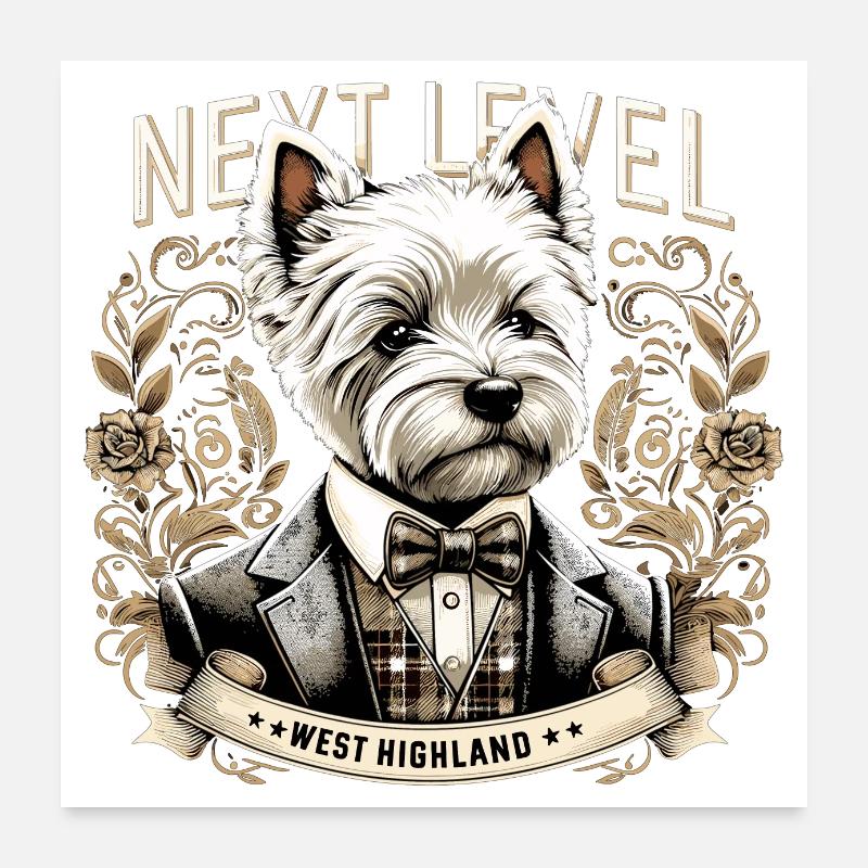 Cadeau West Highland White Terrier Next Level Poster 60 x 60 cm