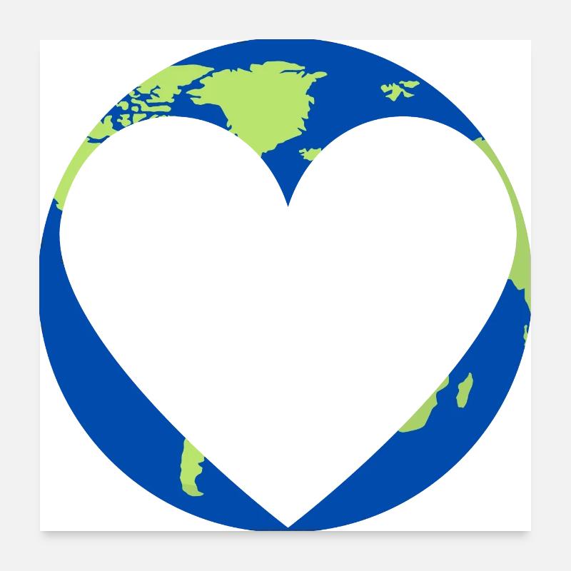 Ich liebe den Planeten Erde Poster 60x60 cm