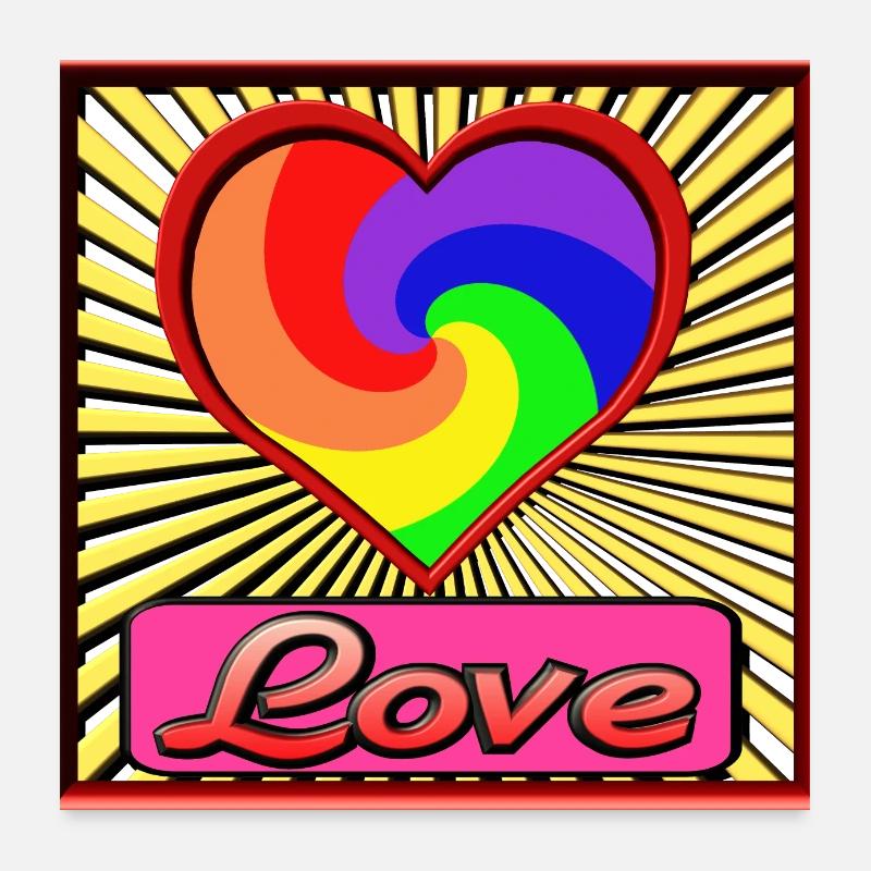 love - Poster 60x60 cm - Weiß