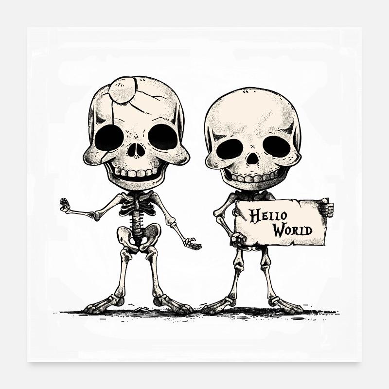Bonjour le squelette du monde Poster 60 x 60 cm