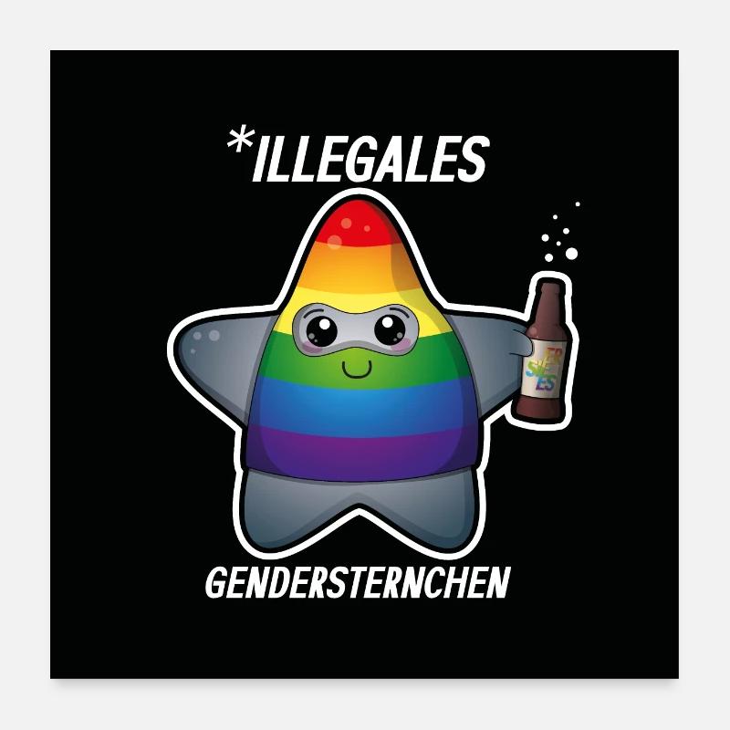 Illegal gender asterisk? Too cute to be sued! Poster 24" x 24" (60x60 cm)