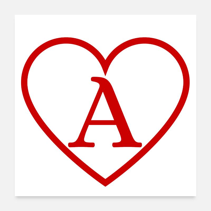 Red Heart Letter Poster 24" x 24" (60x60 cm)