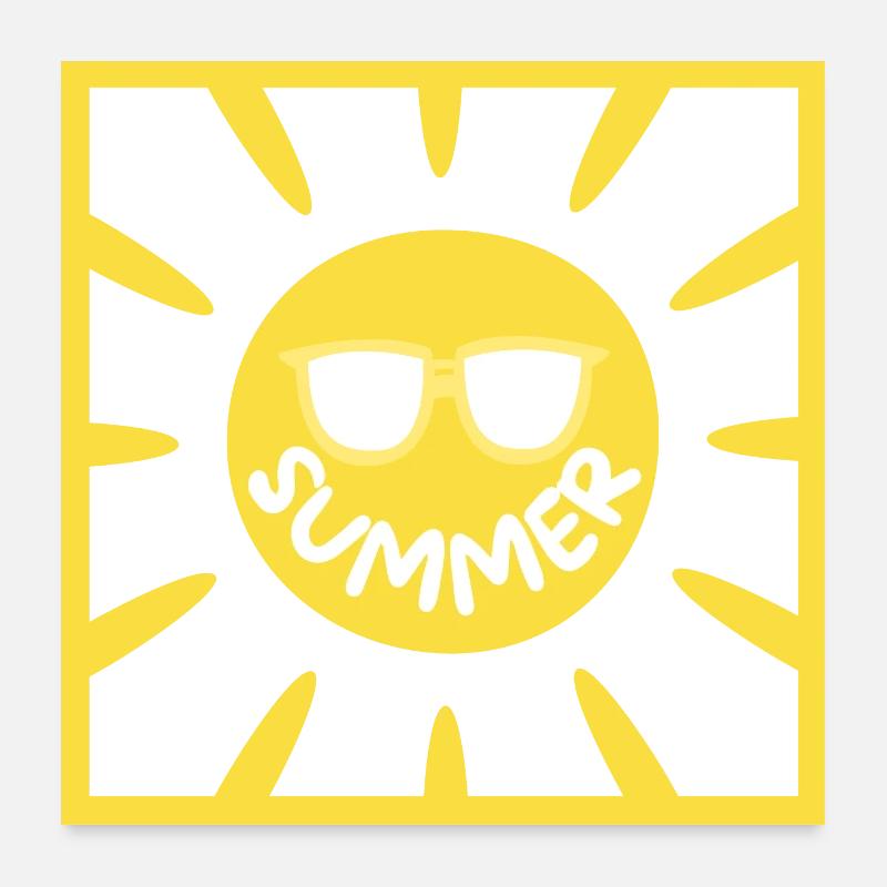 Sonne, Sommer und Gläser Poster 60x60 cm