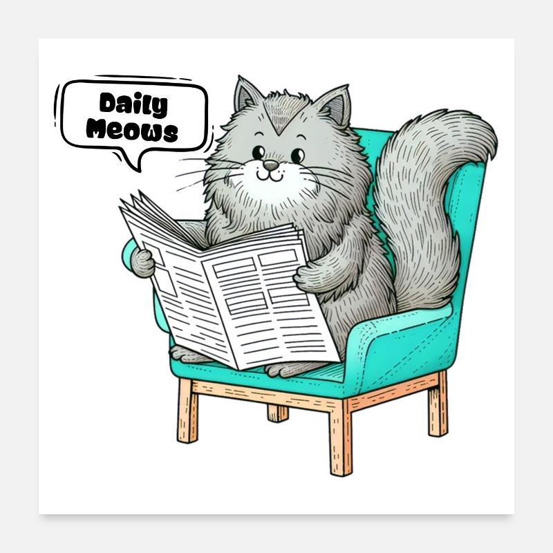 Daily Meows Poster 24" x 24" (60x60 cm)