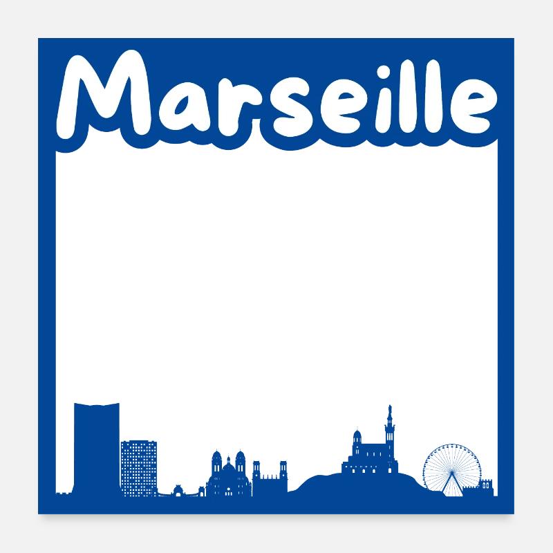 Ville de Marseille Poster 60 x 60 cm