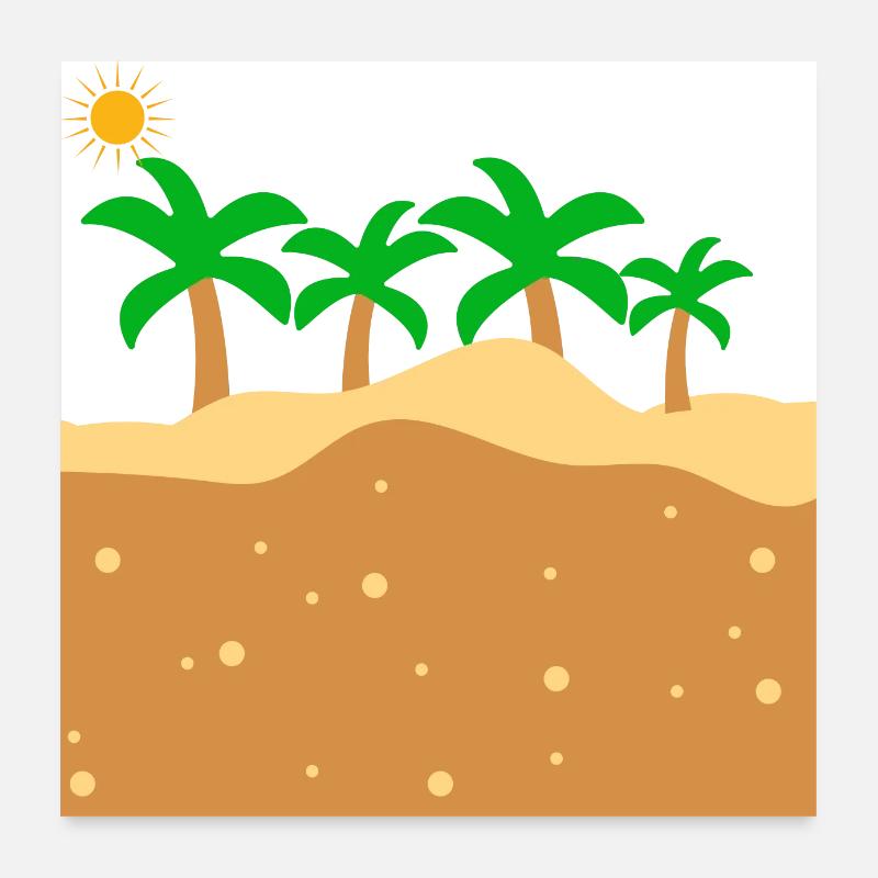 Beach with palm trees under the sun Poster 24" x 24" (60x60 cm)