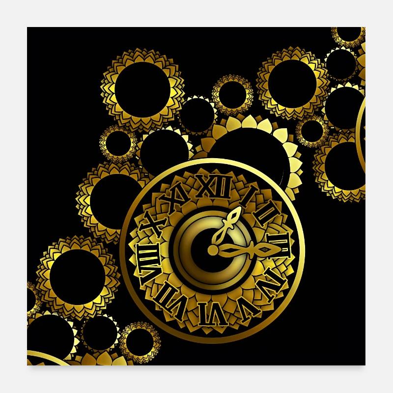 Affiche de montre en or Poster 60 x 60 cm