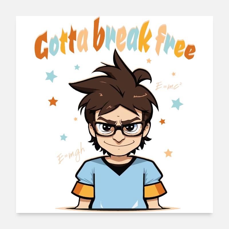 Nerd Nerd Geek Computer Freak - Je dois me libérer Poster 60 x 60 cm