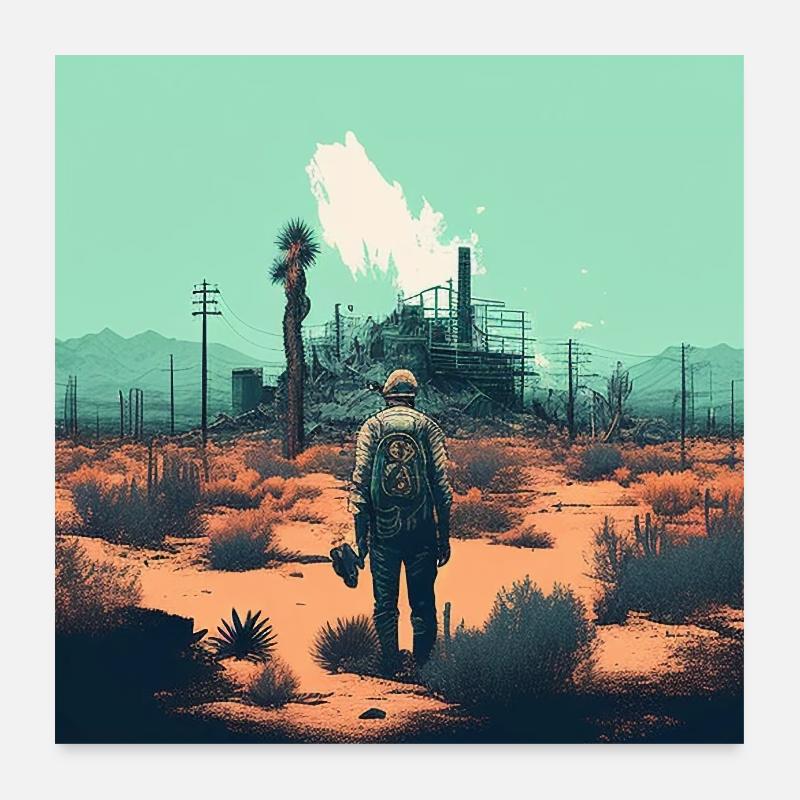 Wüstenwanderer Poster 60x60 cm