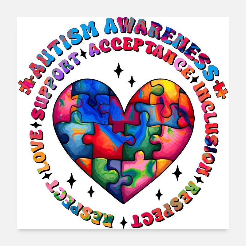 Autism Superhero Caregiver Puzzle Children Anomalous Poster 24" x 24" (60x60 cm)