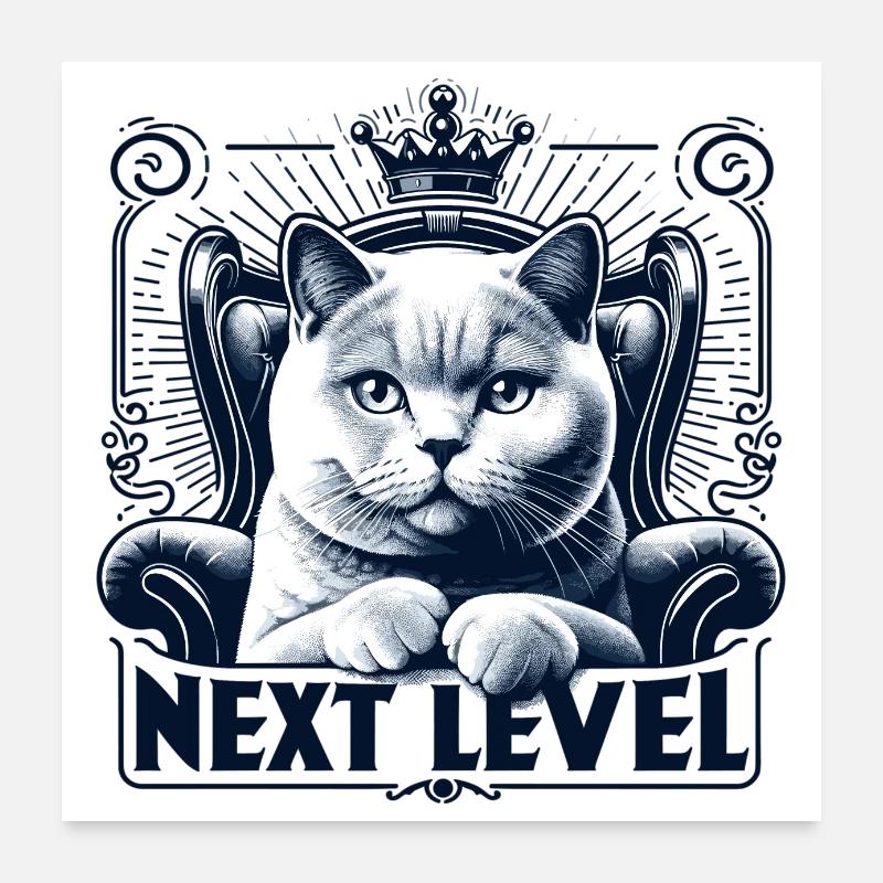 BKH Britisch Kurzhaar Blue Katze Königssessel Poster 60x60 cm