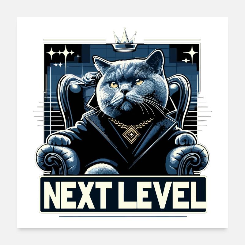 BKH Britisch Kurzhaar Blue Katze Königssessel Poster 60x60 cm