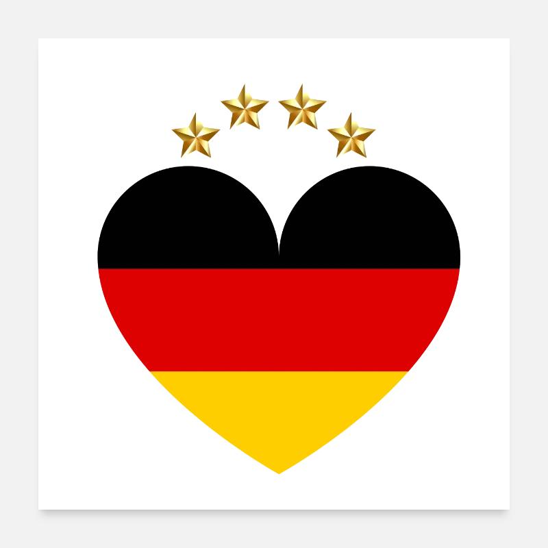 Heart Star Germany Poster 24" x 24" (60x60 cm)