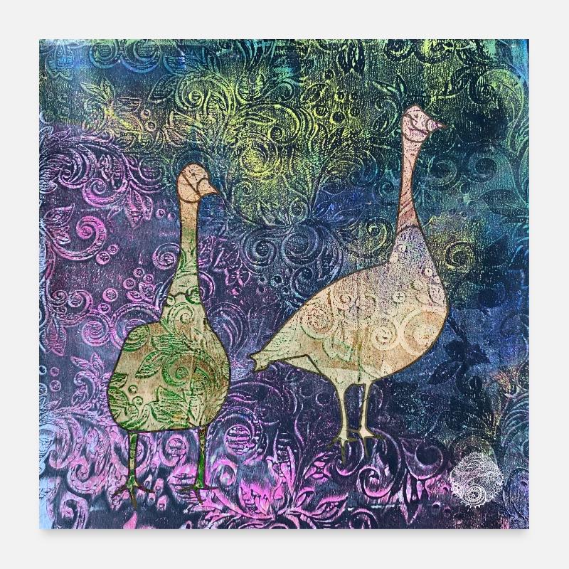 Gothic Geese Poster 24" x 24" (60x60 cm)