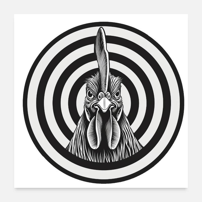 Hahn dans le viseur Poster 60 x 60 cm