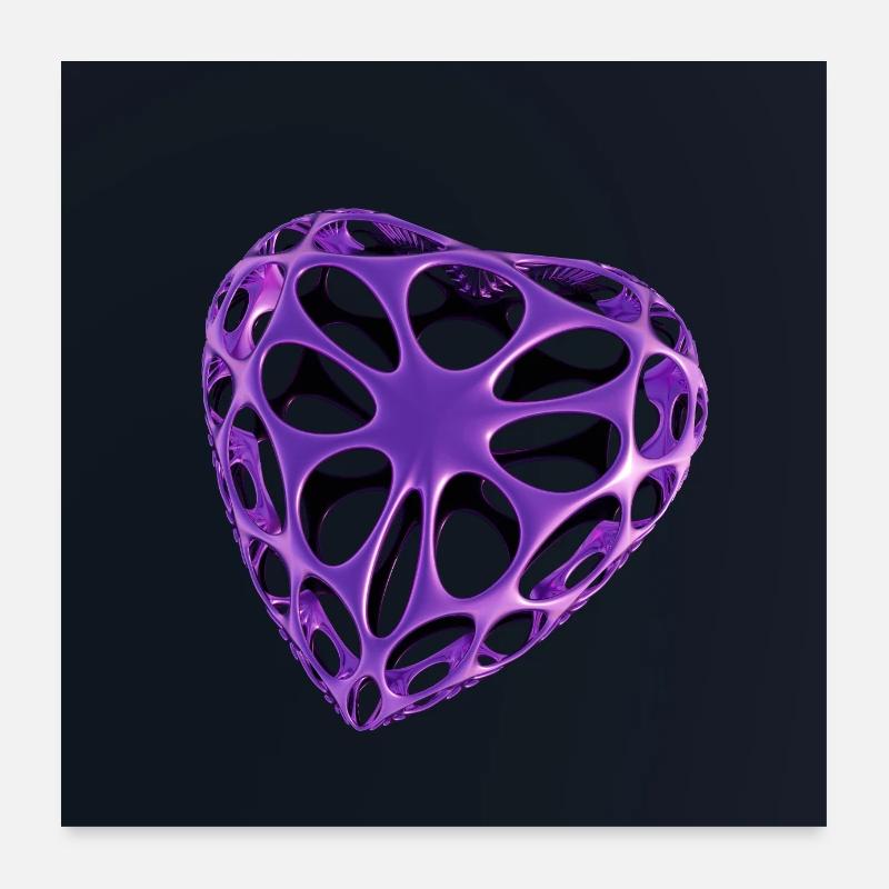 COEUR-POURPRE - Poster 60 x 60 cm - blanc