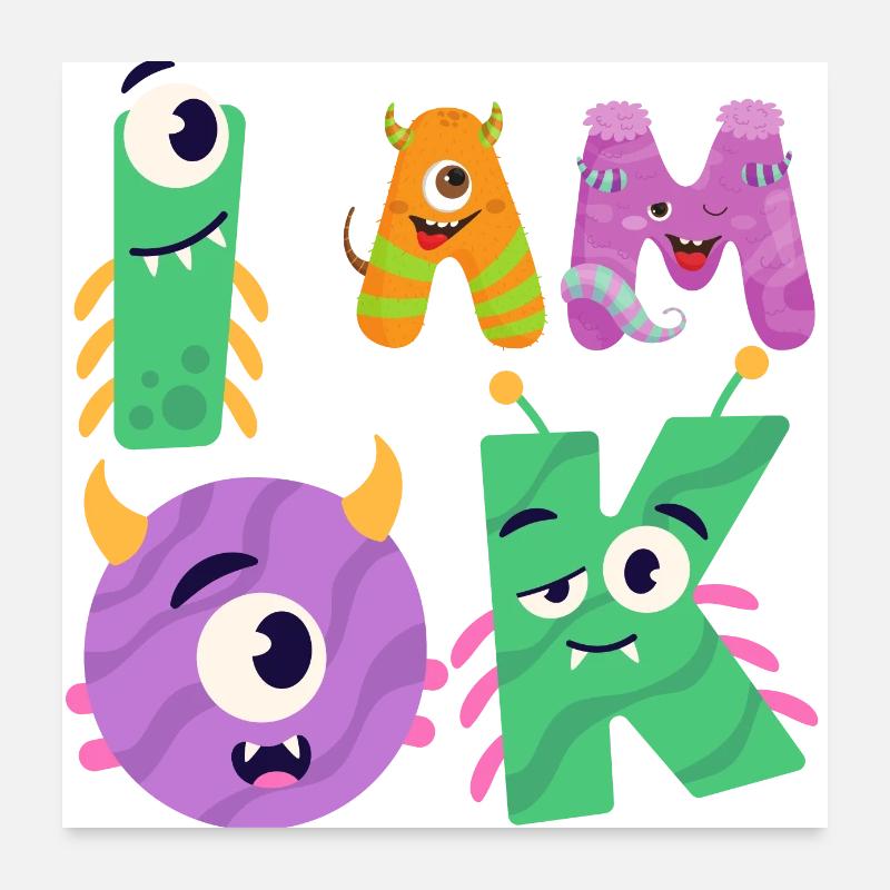 OK Monstre Poster 60 x 60 cm