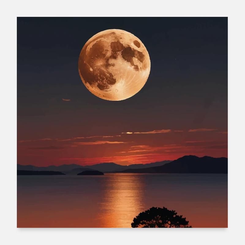 Paysage Coucher De Soleil Poster 60 x 60 cm